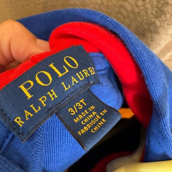 POLO Ralph Lauren Toddler Boys 3T Colorblock Blue Yellow Red Hoodie - Picture 7 of 9